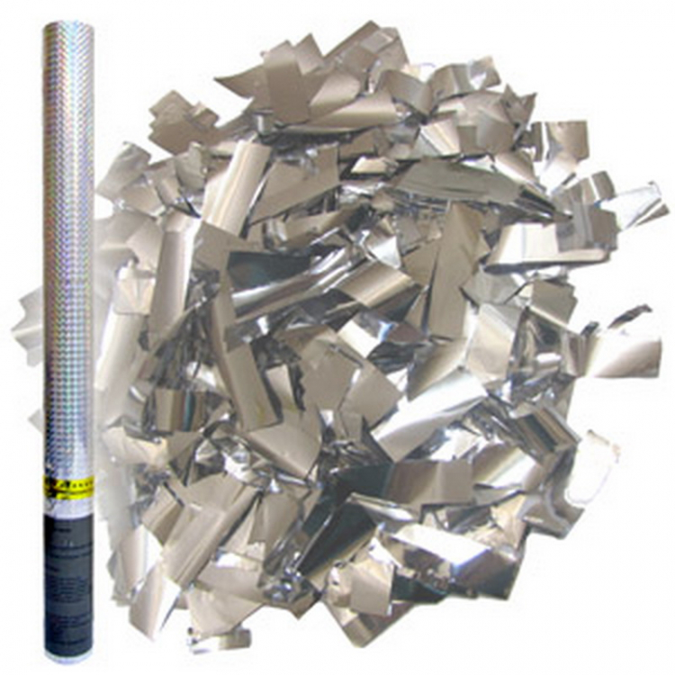 Пневмохлопушка в пластиковой тубе Серебряное конфетти