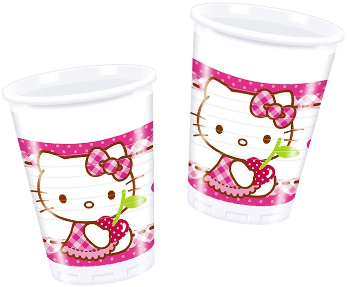 Стаканы пластиковые "Хэллоу - Китти" / Hello Kitty Hearts